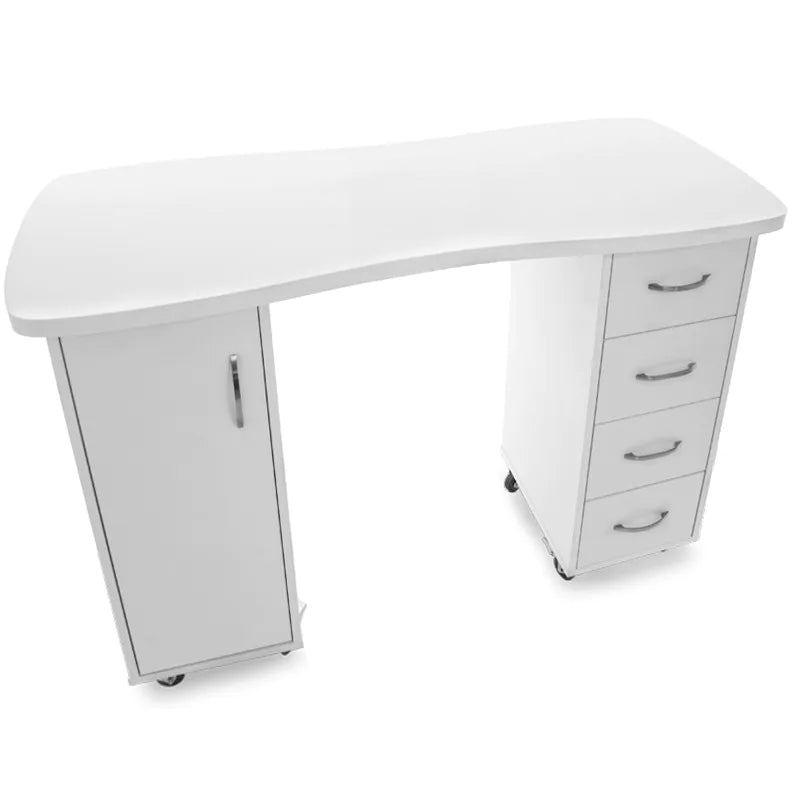 2027 white desk with two cabinets