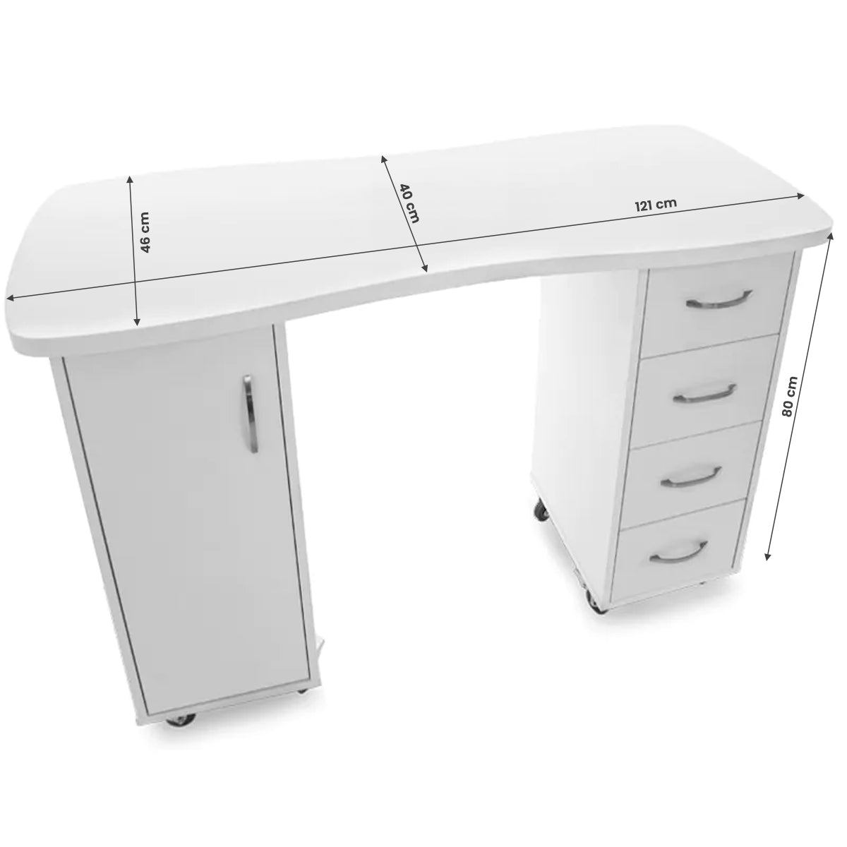 2027 white desk with two cabinets
