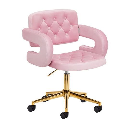 4Rico Swivel chair QS-OF213G pink velvet