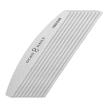 Ocho Nails pilník půlměsíc slim 180/240 10 ks.