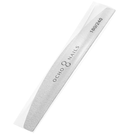 Tenký pilník Ocho Nails ve tvaru půlměsíce 180/240 1 ks, bezpečné balení