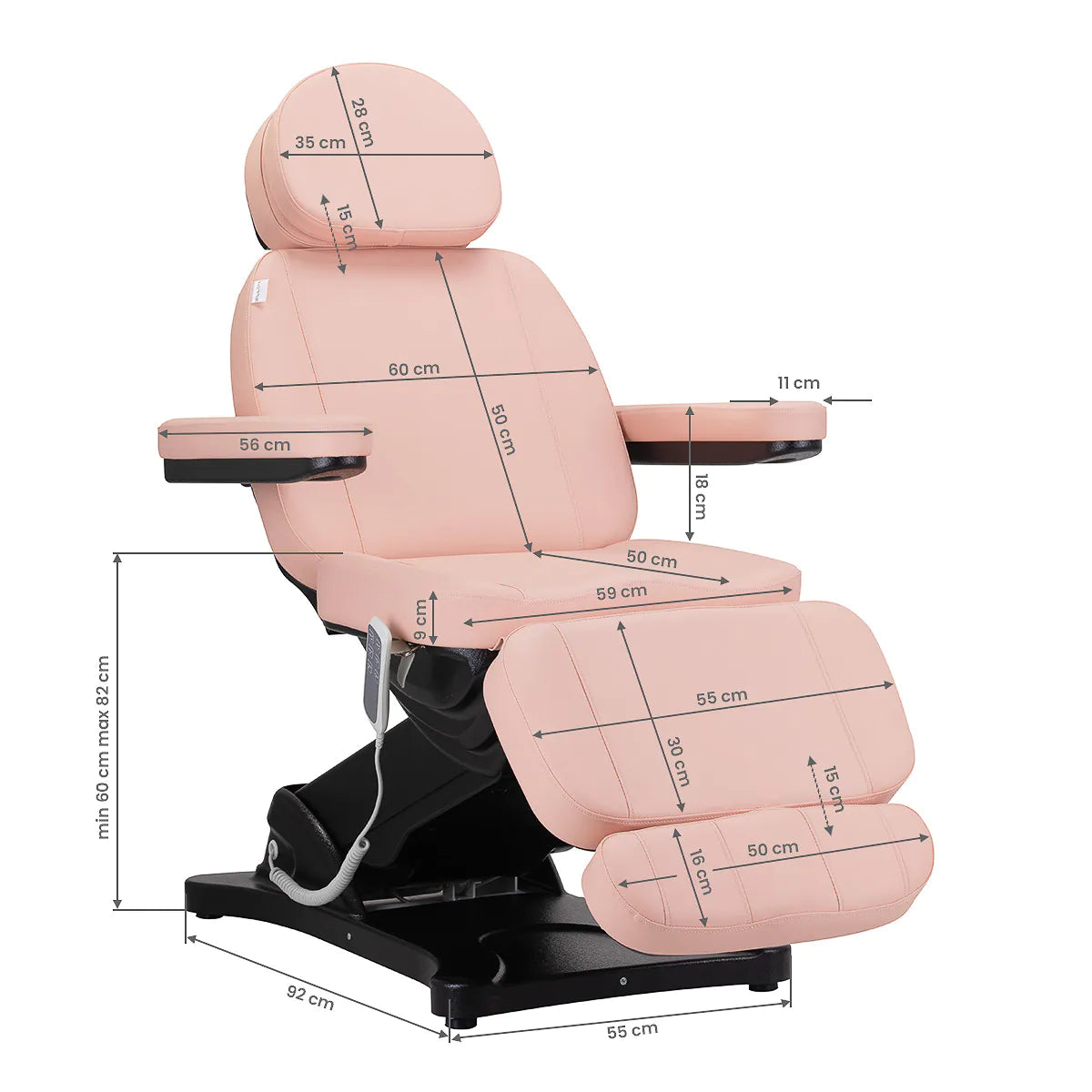 SILLON CLASSIC elektrische Kosmetikliege, 3 Motoren, rosa und schwarz
