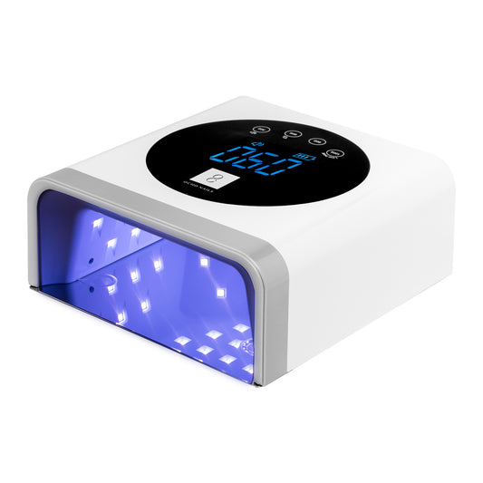 UV LED lampa OCHO NAILS X22 72W baterie, bezdrátová, bílá se zrcadlovým dnem