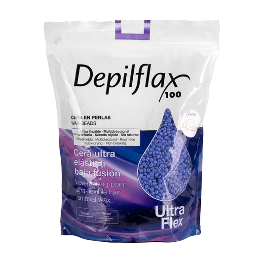 Depilflax 100 flexibilní depilační vosk s nízkým bodem tání perleťově fialový s titanem dio 1000g