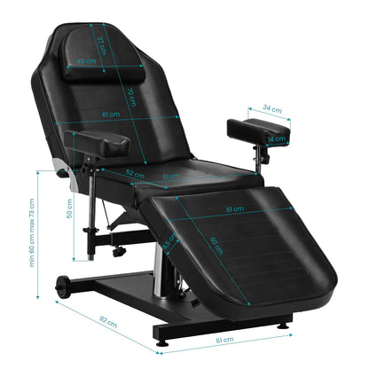 Hydraulické tetovací křeslo PRO INK 322F černé 