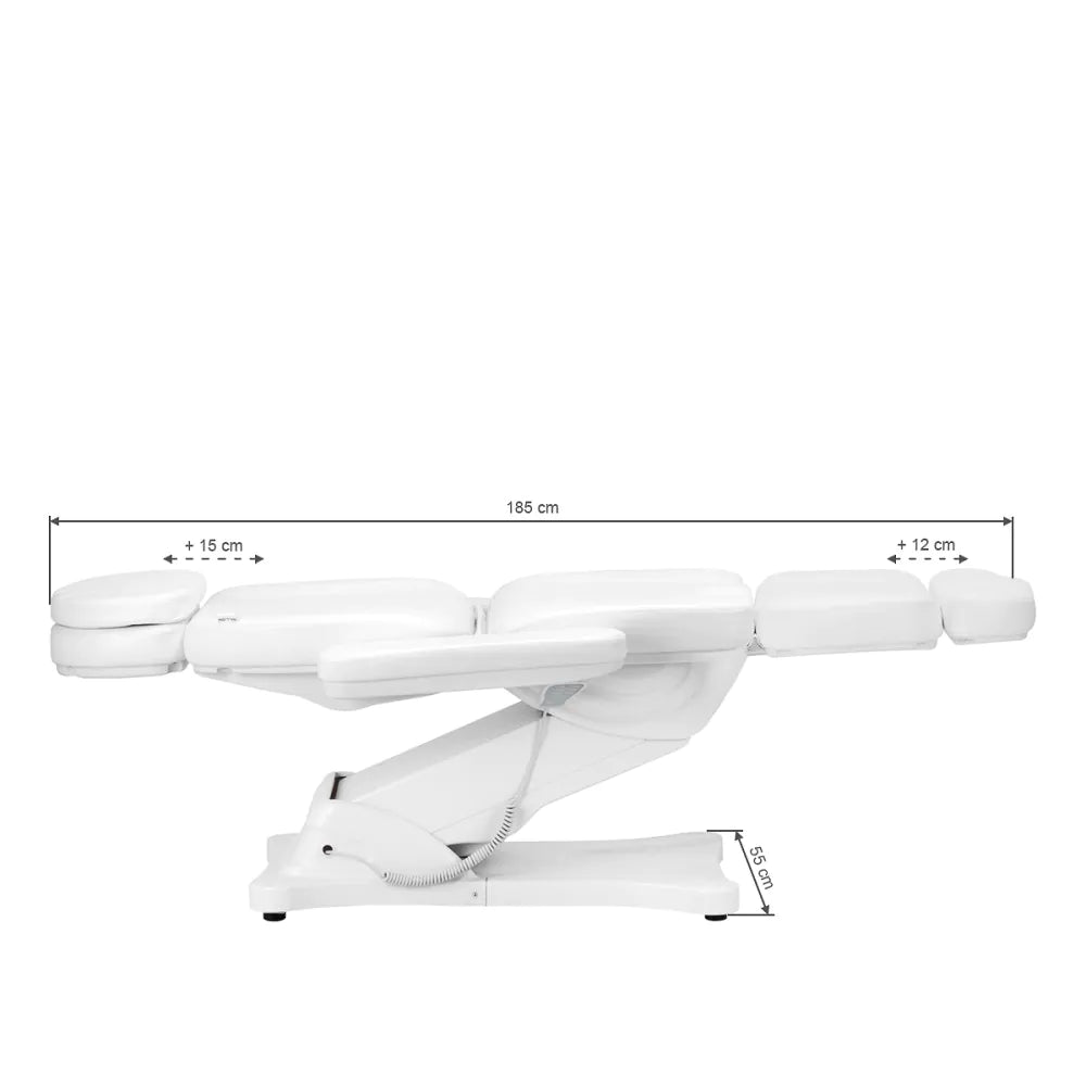 Elektrické kosmetické křeslo SILLON CLASSIC 3 motory s vyhříváním, druhá edice, bílá 