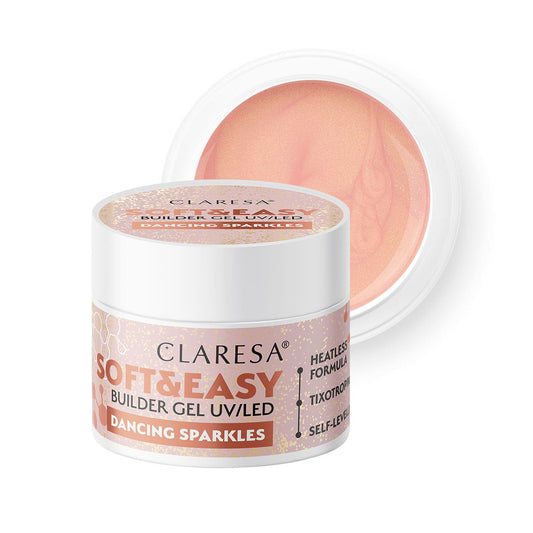 Claresa Soft&amp;Easy dance sparkles stavební gel 45g