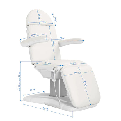 Sillon Eclipse electric cosmetic chair 3 actuators white