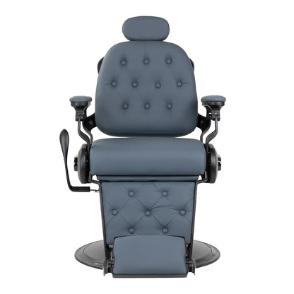 Gabbiano Francesco barber chair in graphite with brushed black frame