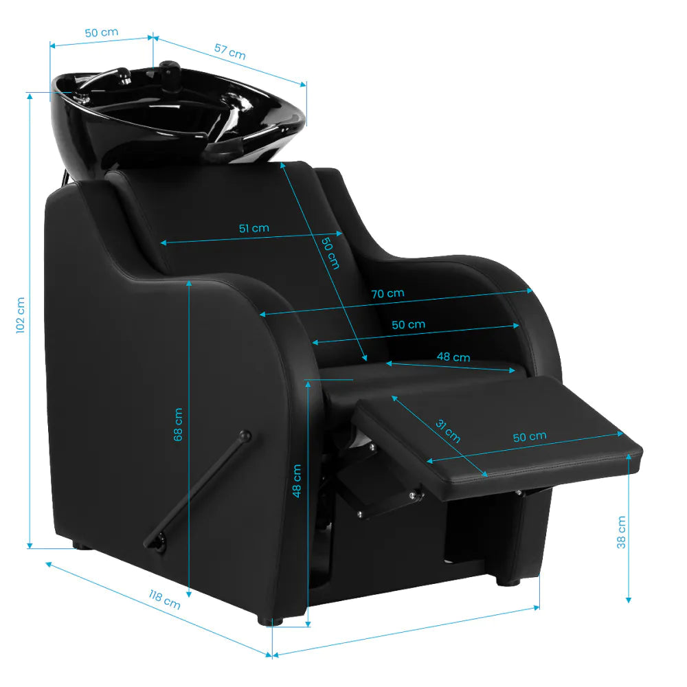 Gabbiano Kadeřnická mycí jednotka Carmen černá 