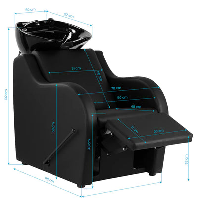 Gabbiano Kadeřnická mycí jednotka Carmen černá 
