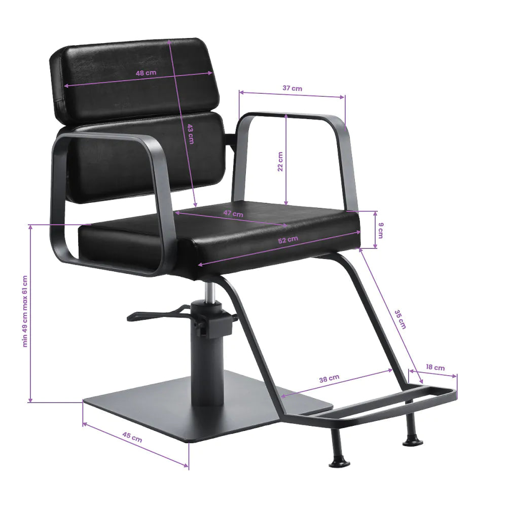 Kadeřnické křeslo Gabbiano Porto šedo-černé