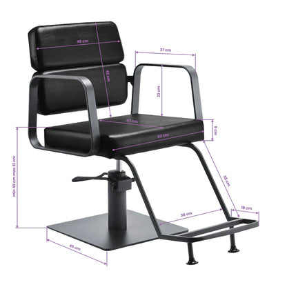 Kadeřnické křeslo Gabbiano Porto šedo-černé