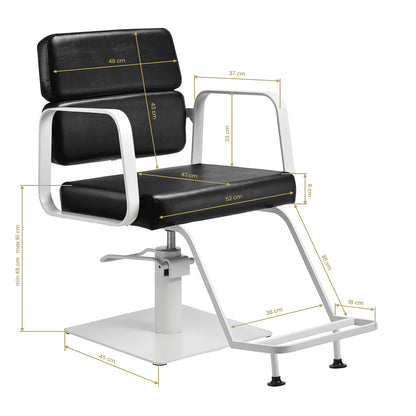 Gabbiano hairdressing chair Porto white black