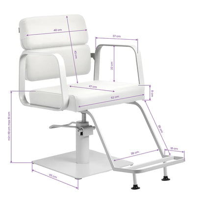 Gabbiano hairdressing chair Porto white white