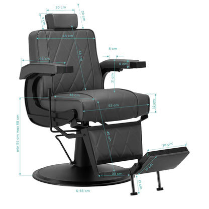 Holičské křeslo Hair System BM88066 šedé