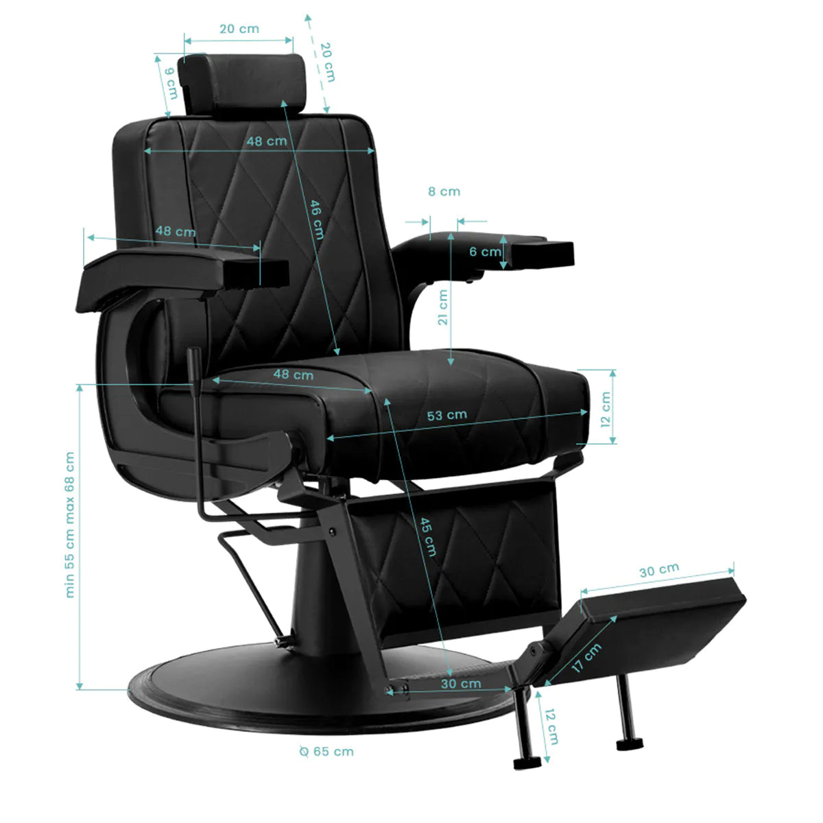 Holičské křeslo Hair System BM88066B černé