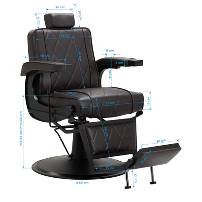 Holičské křeslo Hair System BM88066B hnědé