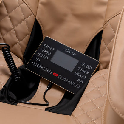Masážní křeslo Sakura Luxury 808 v bílé a béžové barvě