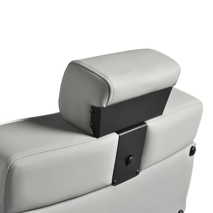 Gabbiano Levi barber chair with black frame gray without stitching at the back