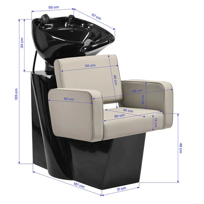 Gabbiano hair wash unit Bilbao Grey-Beige