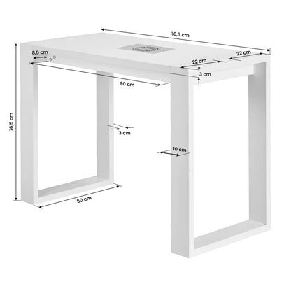 Kosmetiktisch mit Absaugung G031 weiß