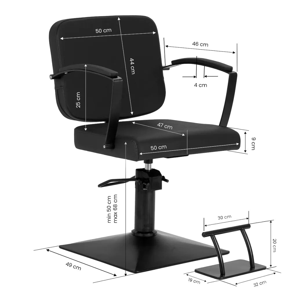 Hairdressing chair Hair System Edge noir black