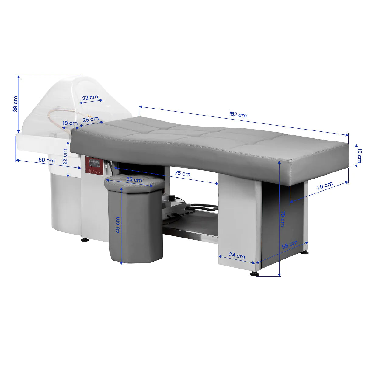 Gabbiano Head Spa 017 mycí lůžko na vlasy šedé 