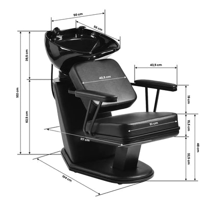Gabbiano Madrid Friseurwaschanlage schwarz
