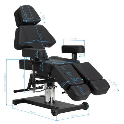 Pro Ink 605 Tattoo-Stuhl stufenlose Verstellung schwarz