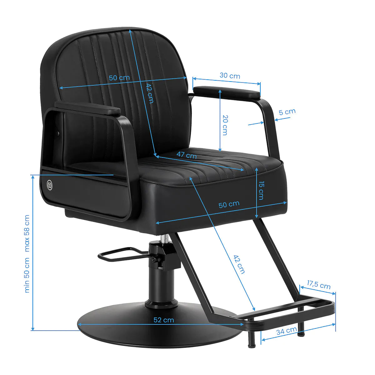 Friseurstuhl Omega Luna Schwarz
