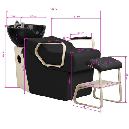 Friseurwaschanlage Omega Marina schwarz