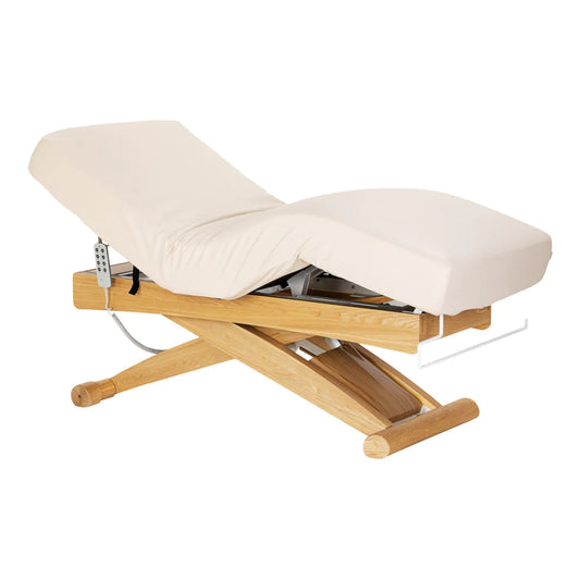 SPA-Liege Sillon Siesta creme mit hellbraunem Untergestell