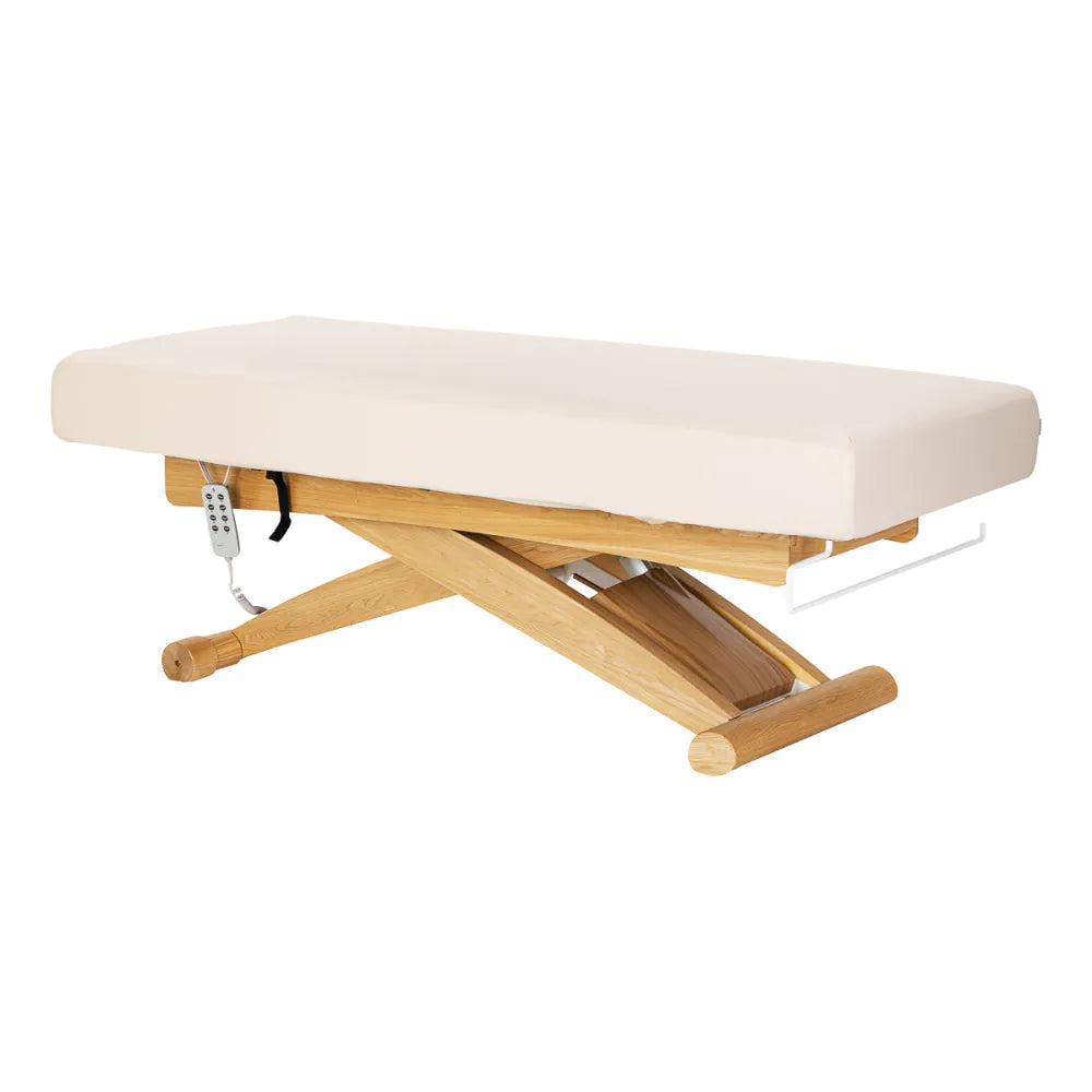 SPA-Liege Sillon Siesta creme mit hellbraunem Untergestell