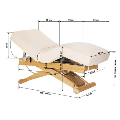 SPA-Liege Sillon Siesta creme mit hellbraunem Untergestell