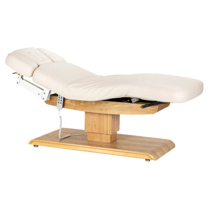 Sessel Relaxliege Sillon Relax creme mit hellbraunem Untergestell