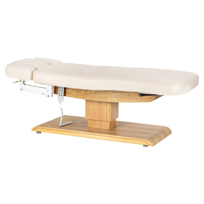 Sessel Relaxliege Sillon Relax creme mit hellbraunem Untergestell