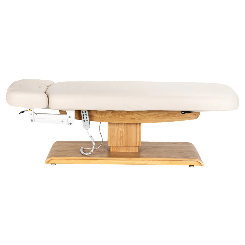 Sessel Relaxliege Sillon Relax creme mit hellbraunem Untergestell