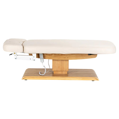 Sessel Relaxliege Sillon Relax creme mit hellbraunem Untergestell
