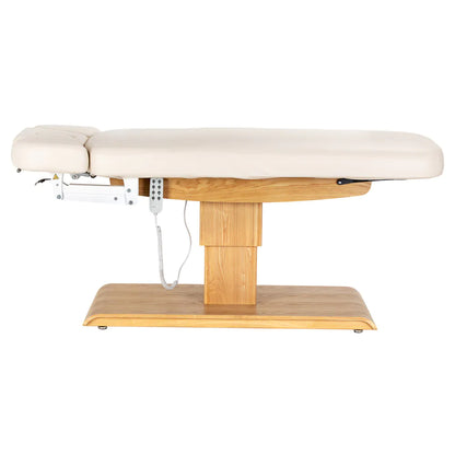 Sessel Relaxliege Sillon Relax creme mit hellbraunem Untergestell
