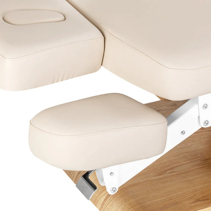 Sessel Relaxliege Sillon Relax creme mit hellbraunem Untergestell