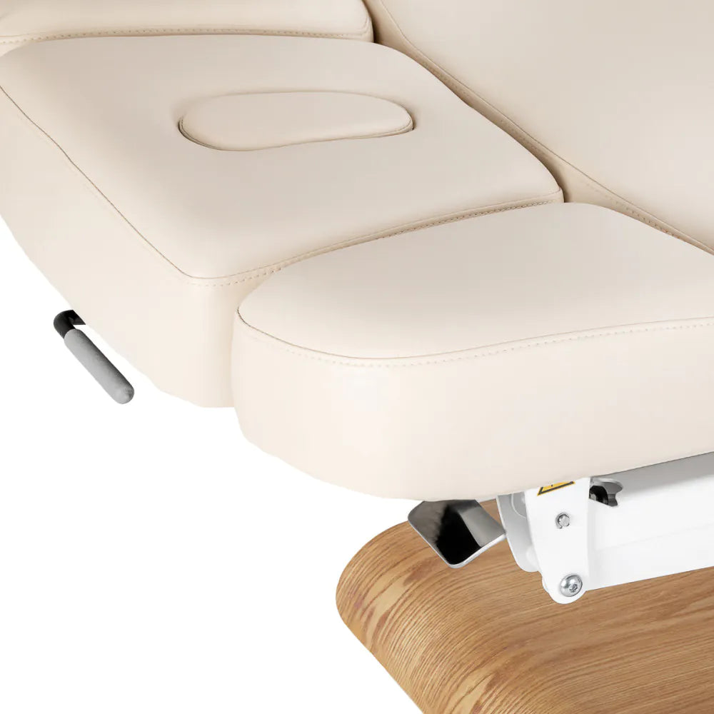 Sessel Relaxliege Sillon Relax creme mit hellbraunem Untergestell