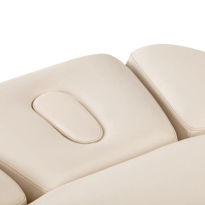 Sessel Relaxliege Sillon Relax creme mit hellbraunem Untergestell