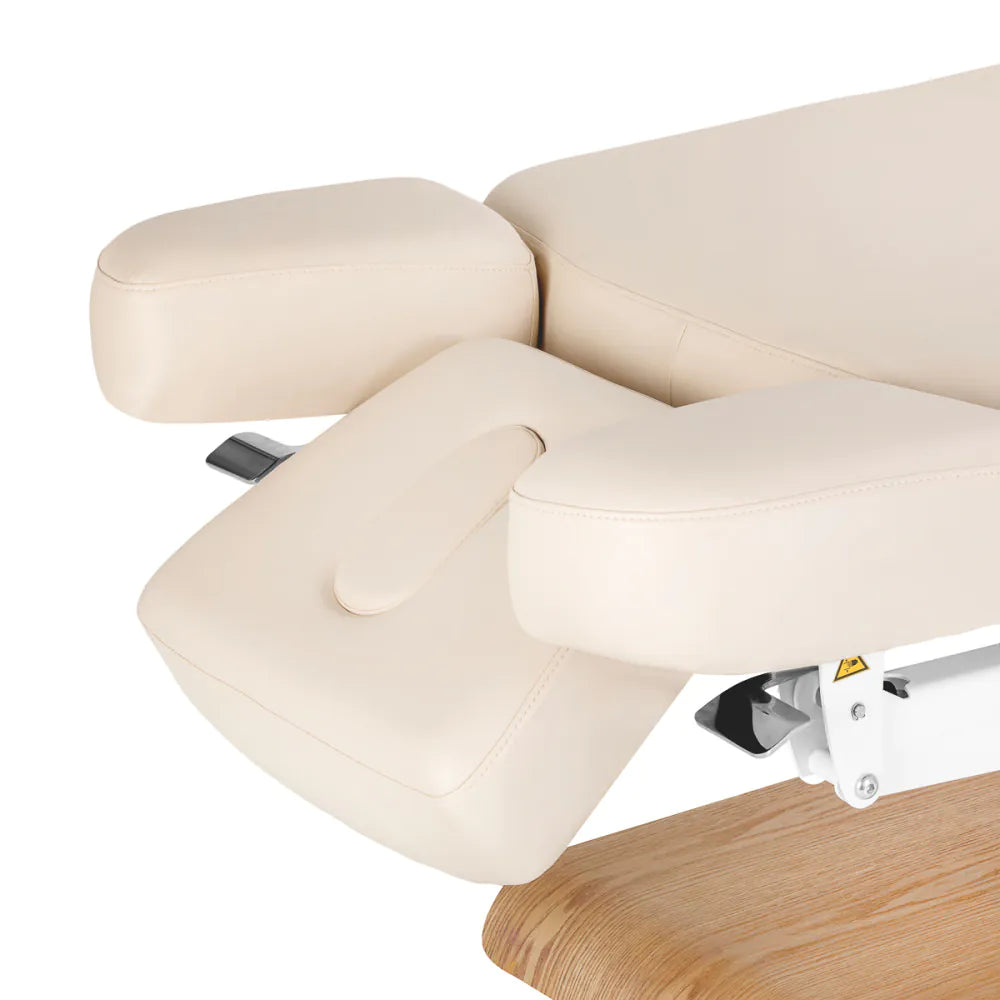 Sessel Relaxliege Sillon Relax creme mit hellbraunem Untergestell