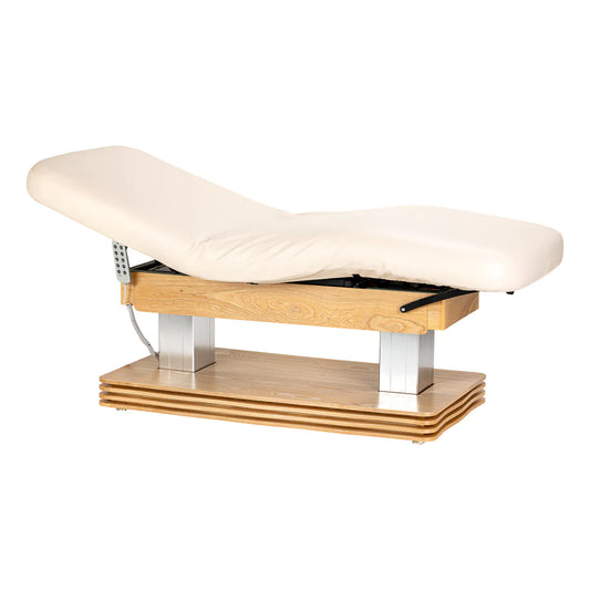 SPA-Liege Sillon Comfort creme mit hellbraunem Fuß
