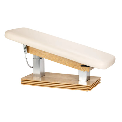 SPA-Liege Sillon Comfort creme mit hellbraunem Fuß