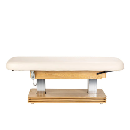 SPA-Liege Sillon Comfort creme mit hellbraunem Fuß