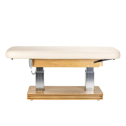 SPA-Liege Sillon Comfort creme mit hellbraunem Fuß