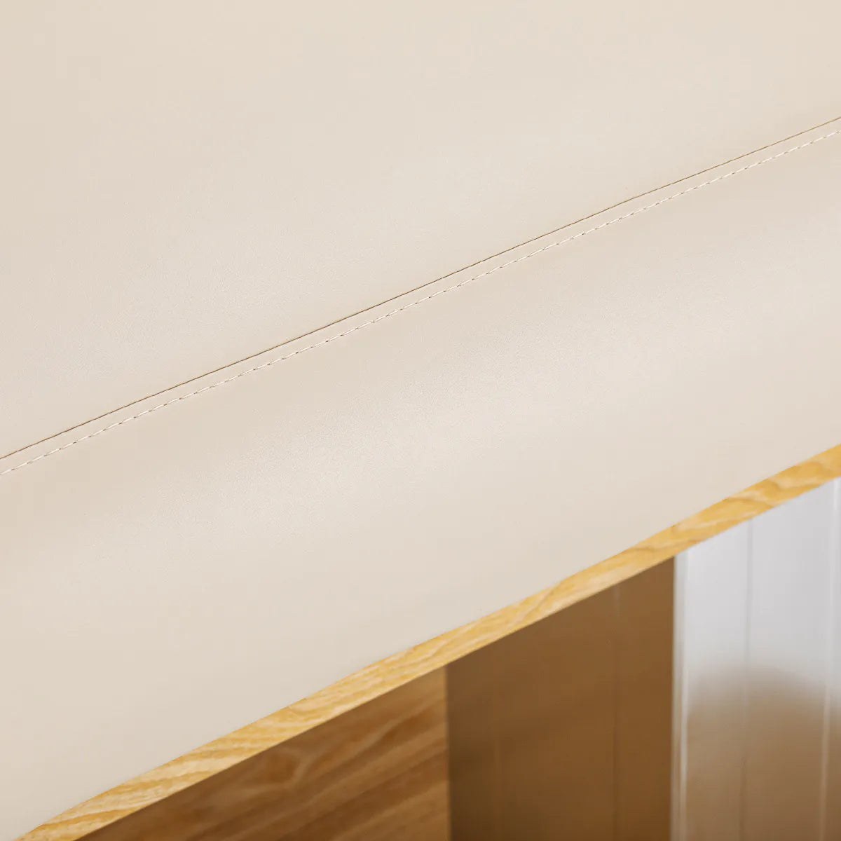 SPA-Liege Sillon Comfort creme mit hellbraunem Fuß