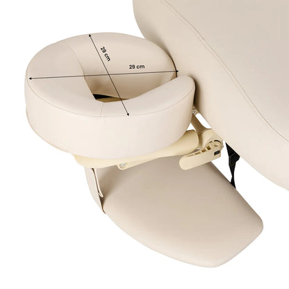 SPA-Liege Sillon Comfort creme mit hellbraunem Fuß